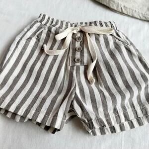 New linen shorts for boys and girls coffee brown 12-18  months